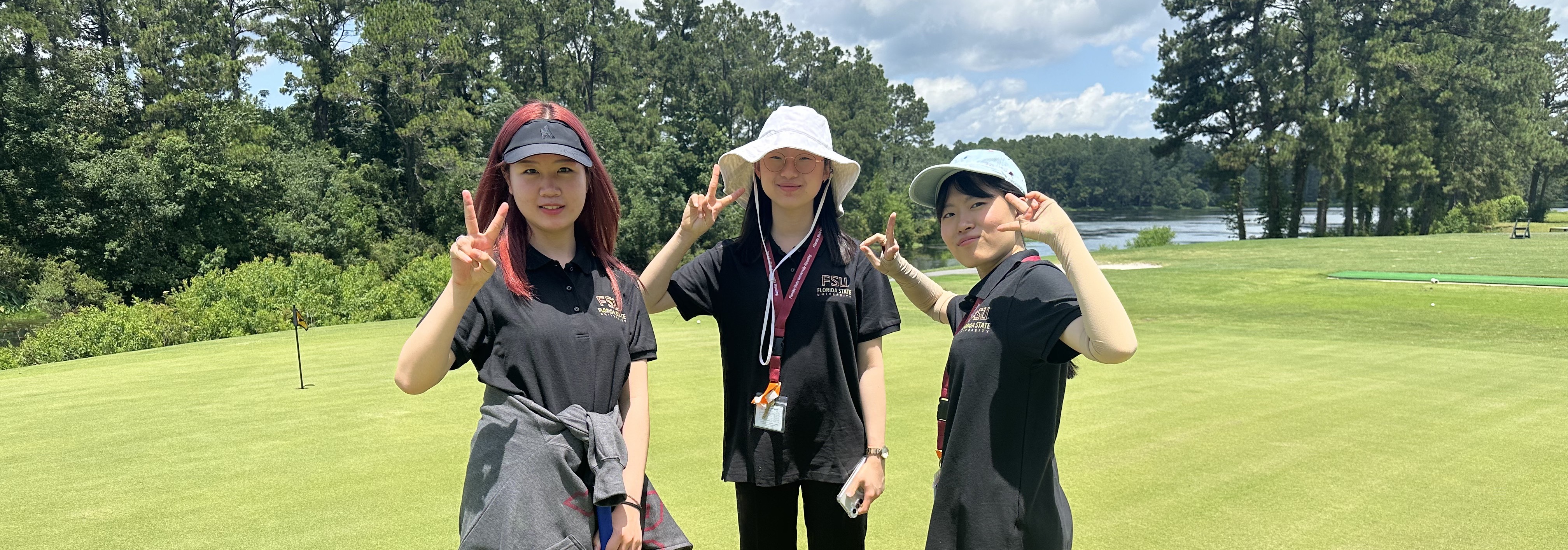 Students on golf course