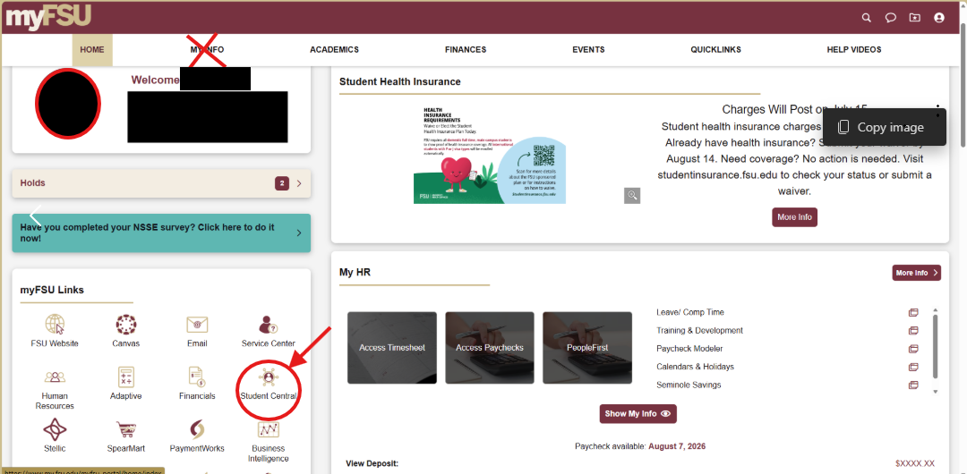 Image showing link to Service Center