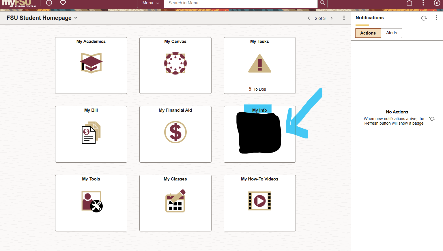 Image showing My Info tile