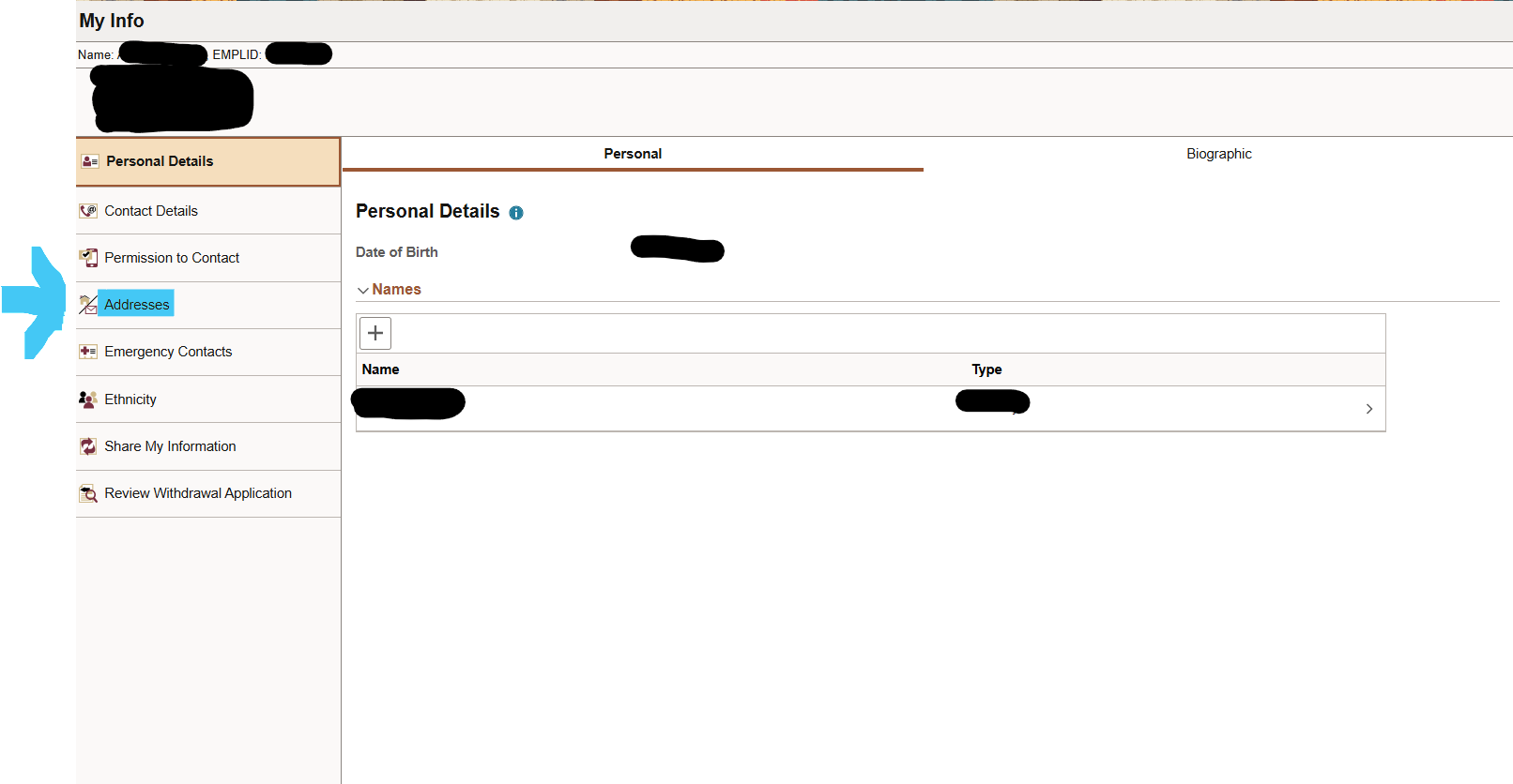 Image showing Addresses link