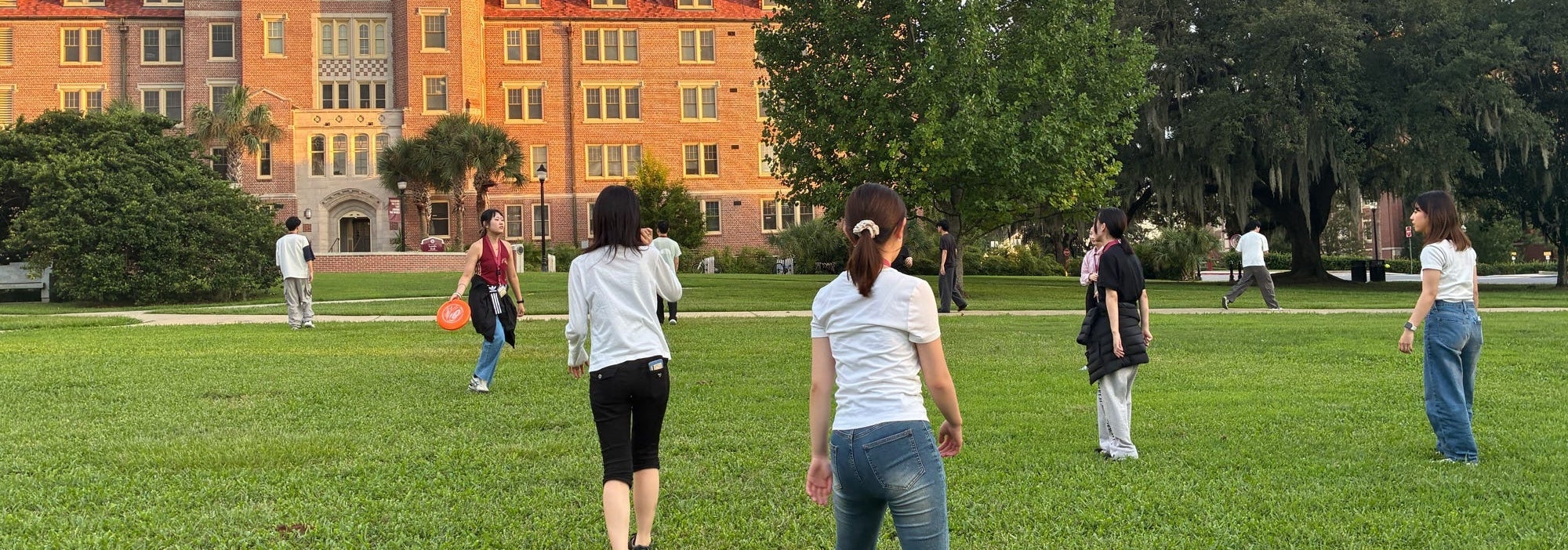 2026 Students with Frisbee on Landis Green