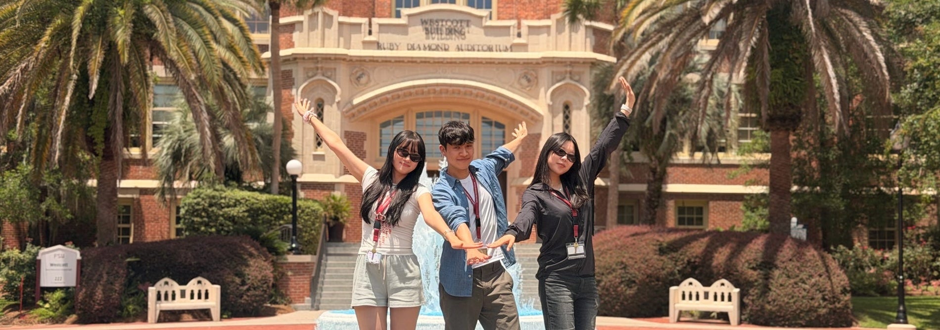 2026 Three Students in Front of Westcott
