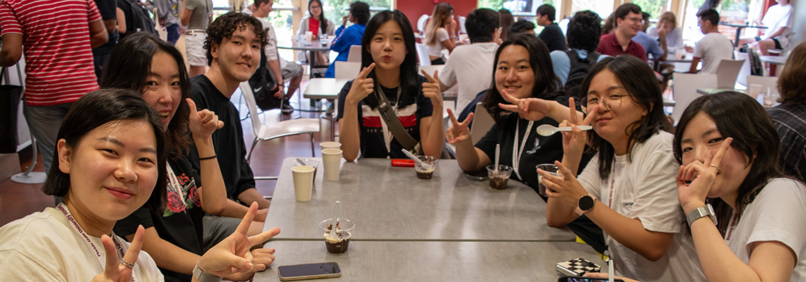 Students at International Coffee Hour